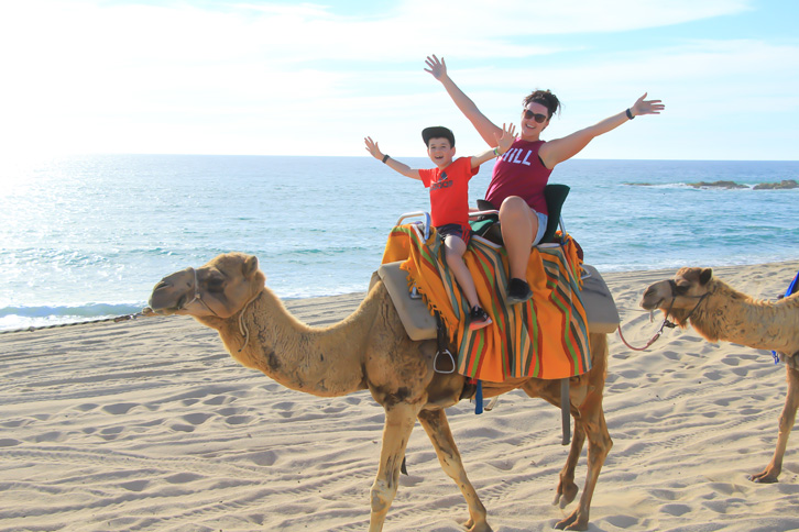 Riding on a camel