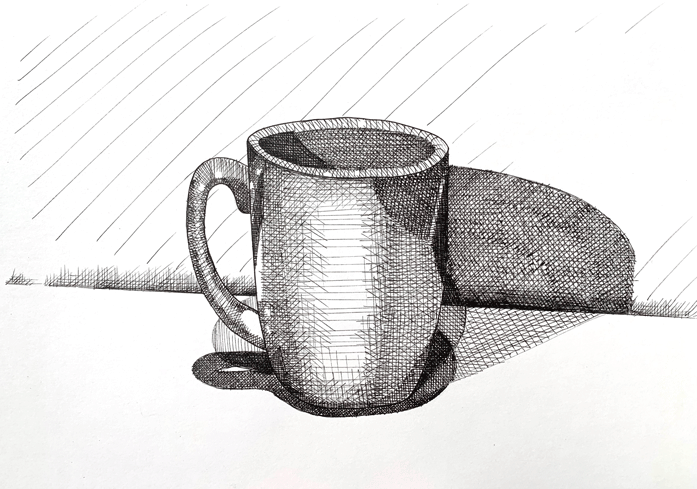 Cup drawing with hatching