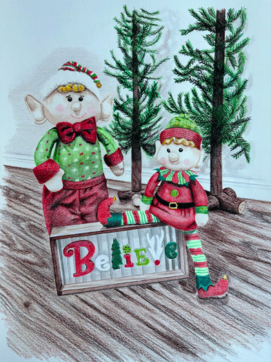 Elves drawing