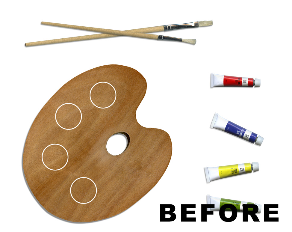 Paint palette before being edited