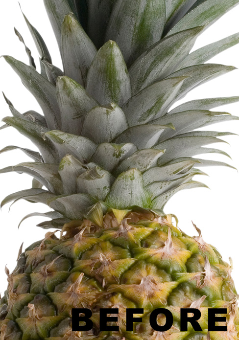 Before image of plain pineapple with no design
