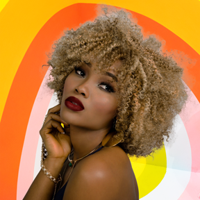 Girl profile with bright Orange/Yellow background