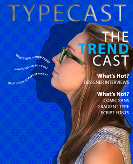 Magazine cover of girls profile with words coming out of her mouth