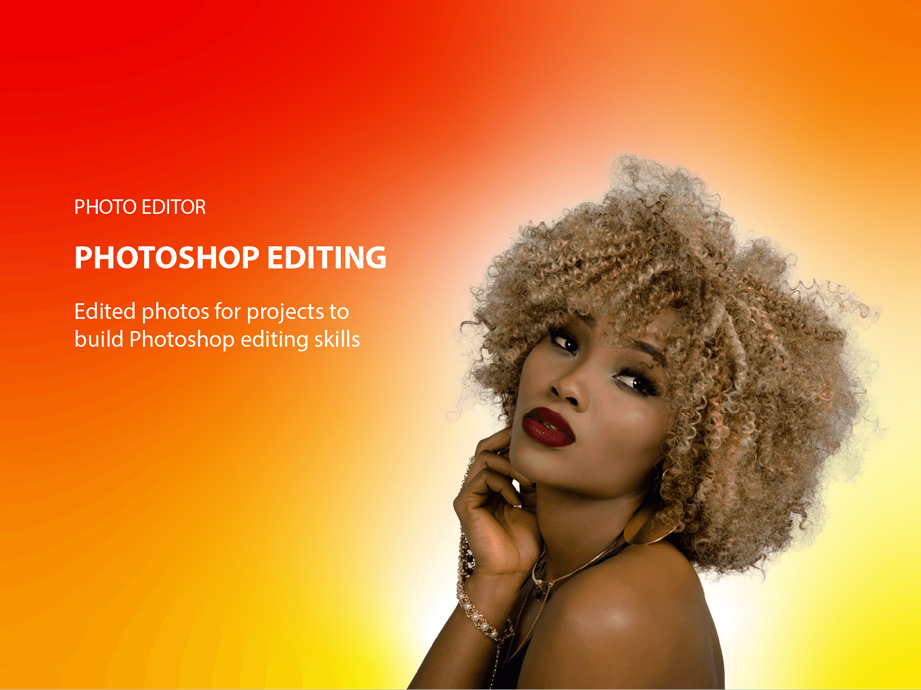 Info card for photoshop displaying ladies profile picture