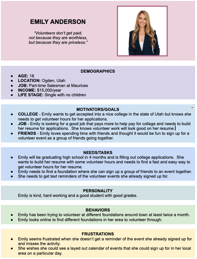 Persona of Emily Anderson