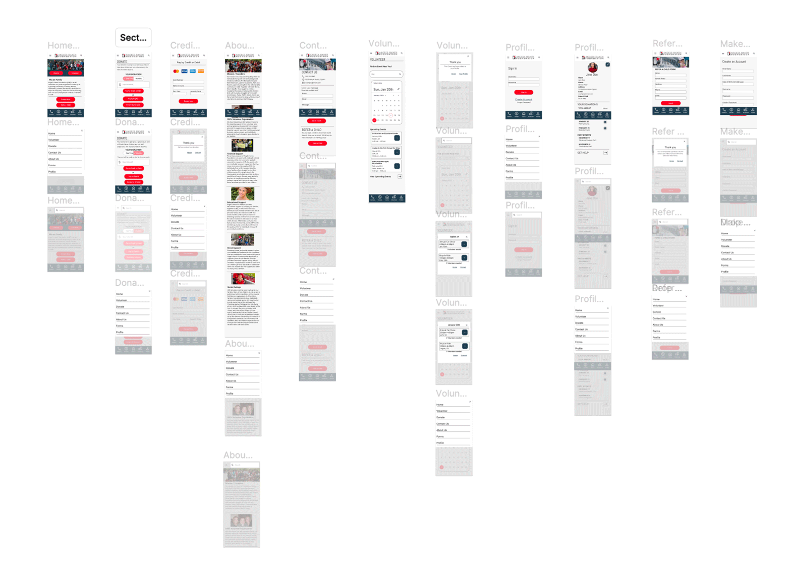 High-fidelity wireframe layout