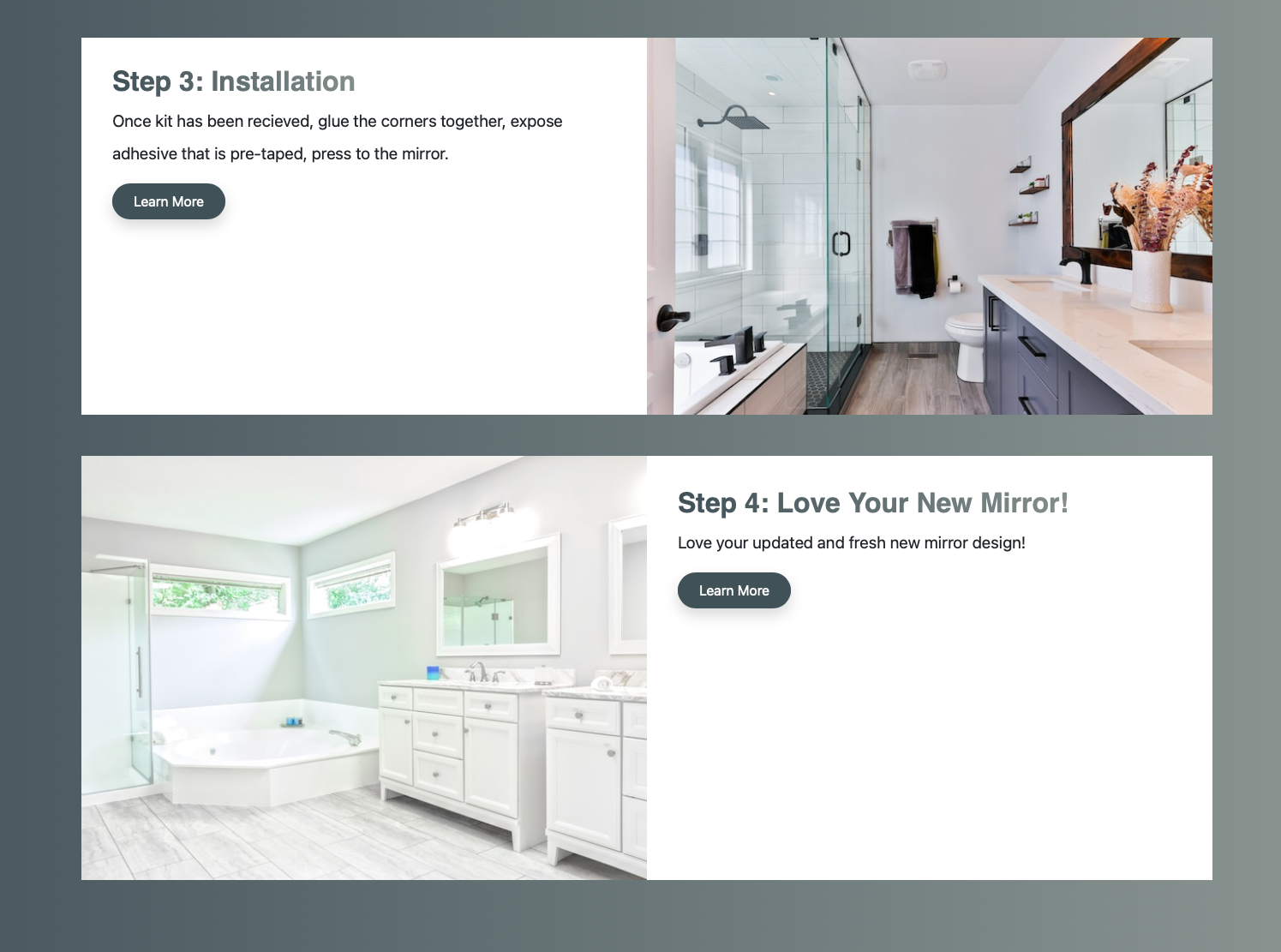 Four easy steps on home page steps 3 and 4